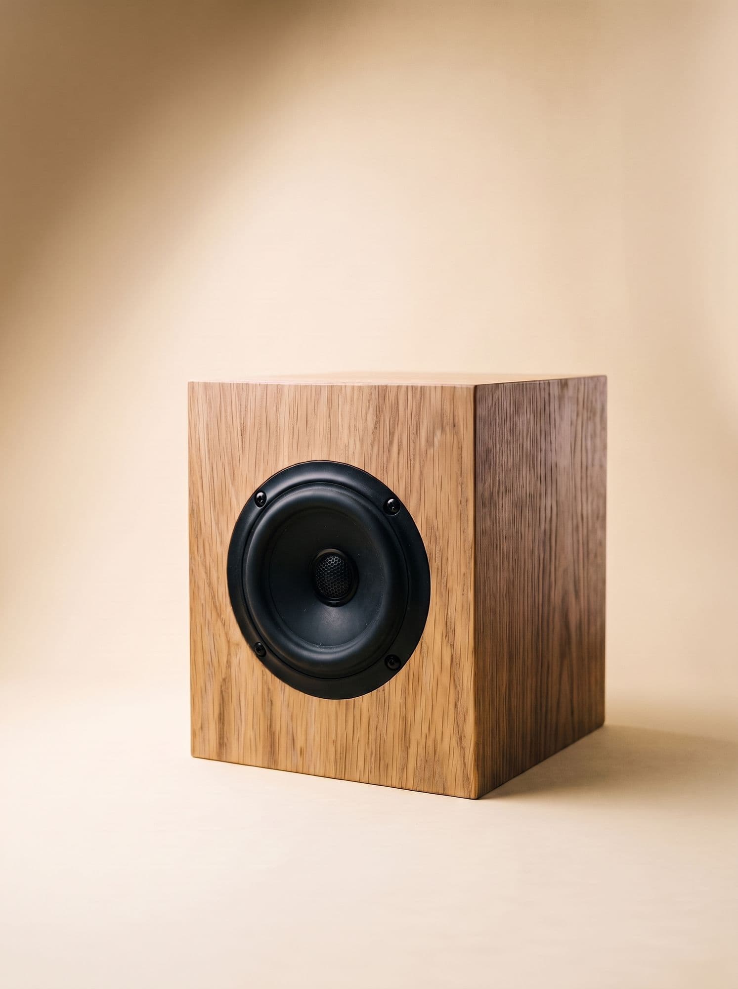 Cube, three-quarter angle, studio