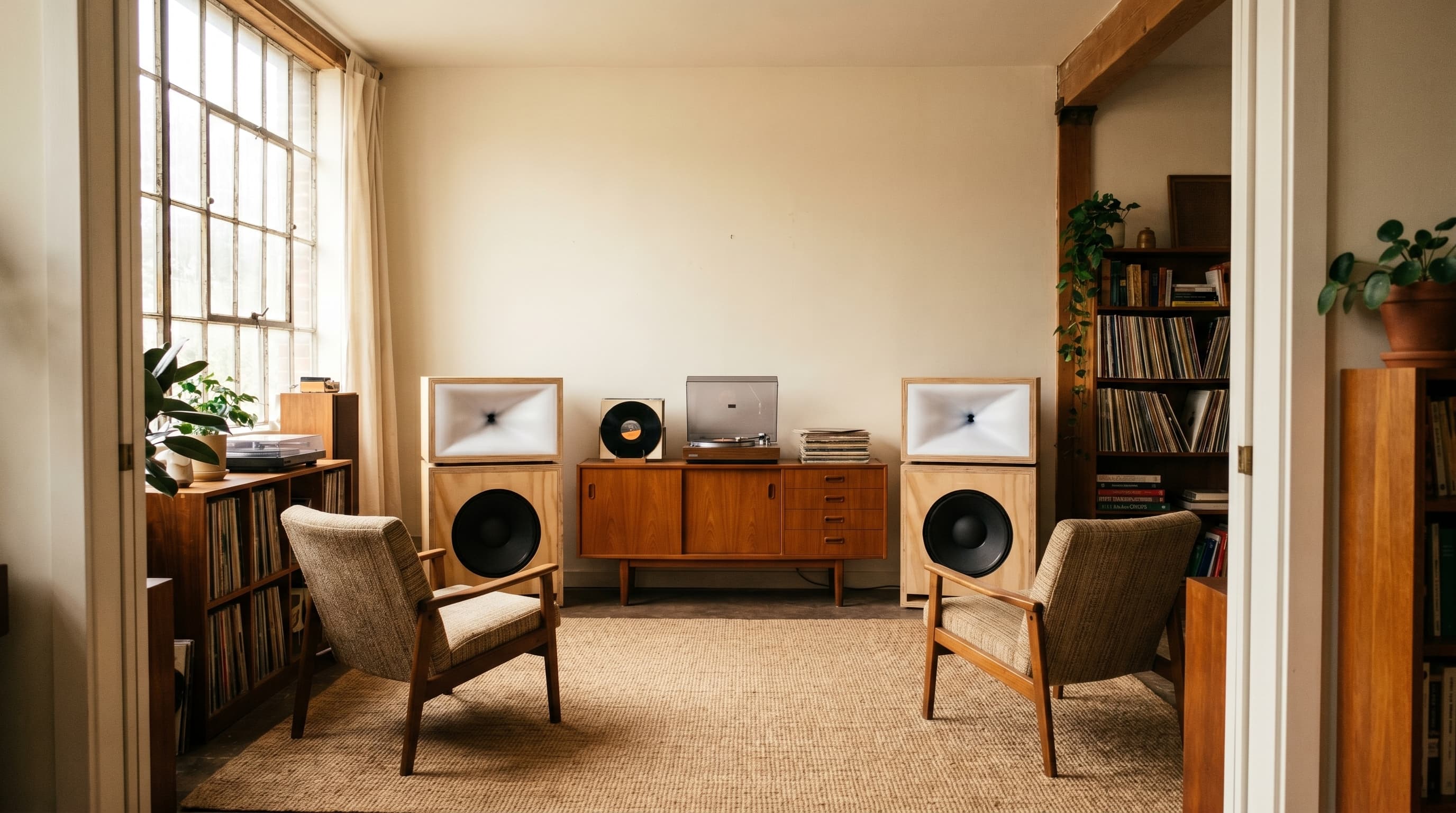 A pair of Super horns in the Lisbon listening room