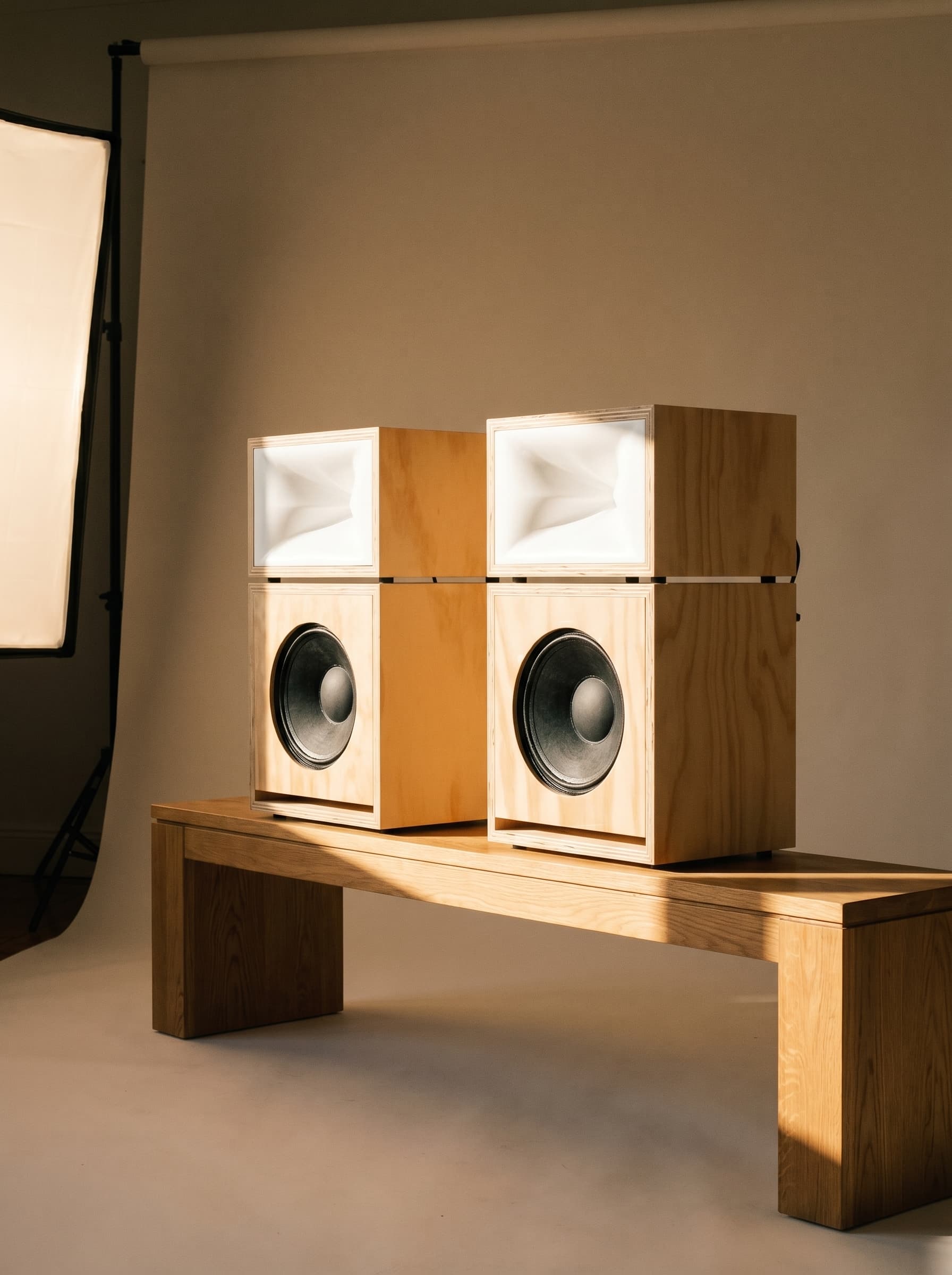 A finished pair under studio light